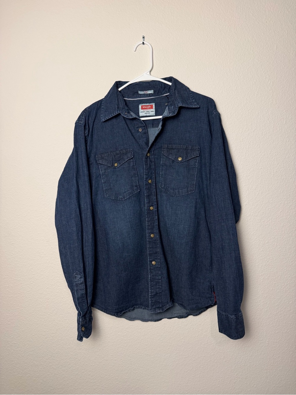 Wrangler Men's Indigo Denim Shirt Jacket - Blue medium
